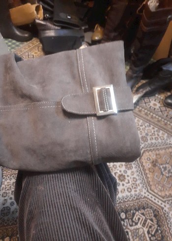 Gri Süet Tokalı Dizüstü Topuklu Bot - Görsel 4