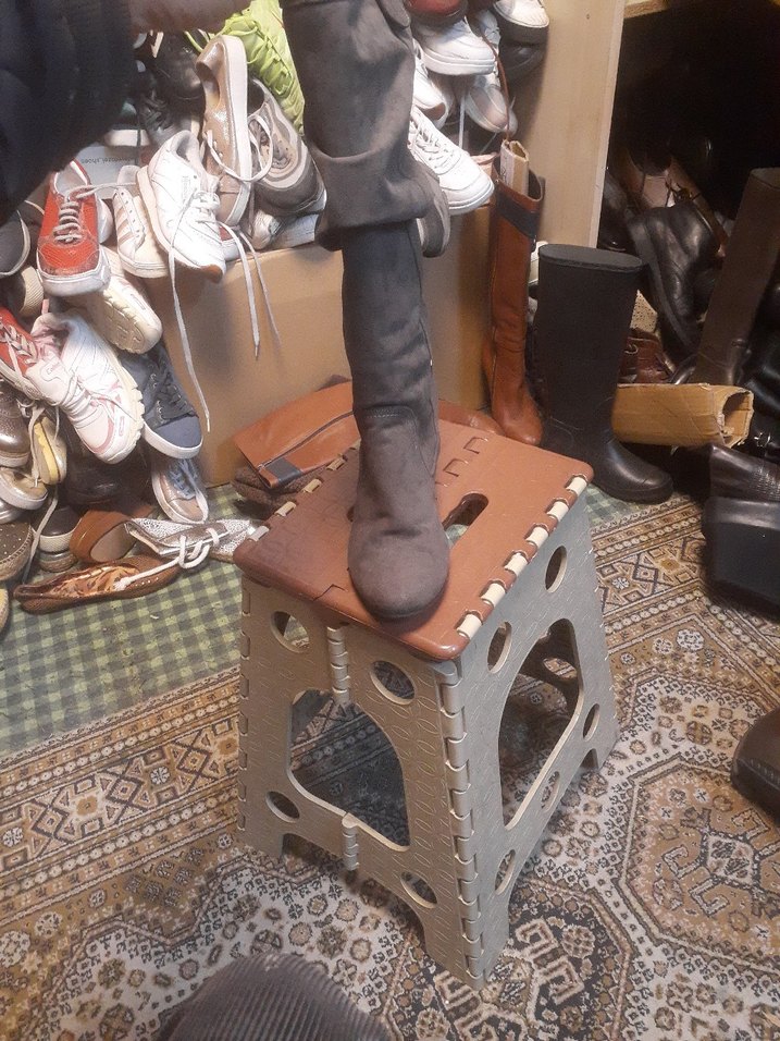 Gri Süet Tokalı Dizüstü Topuklu Bot - Görsel 3