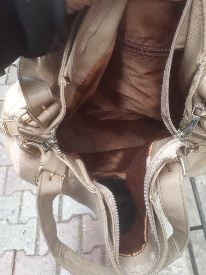 Bej Deri Kadın Omuz Çantası - Görsel 4