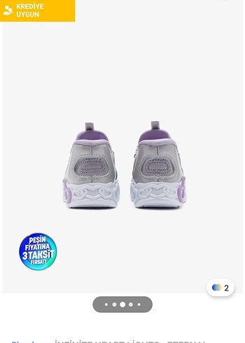 Mor Bağcıklı Kız Çocuk Spor Ayakkabı - Görsel 4