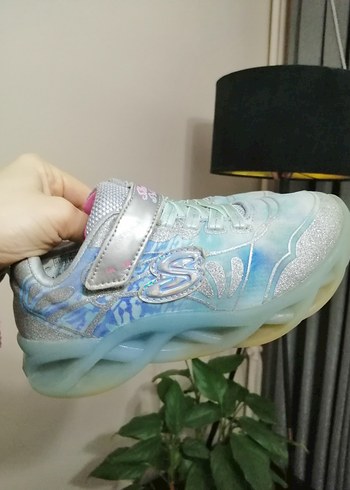 Kız Çocuk Mavi Parlak Bağcıklı Spor Ayakkabı - Görsel 8