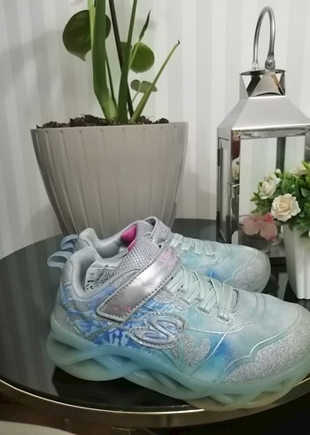 Kız Çocuk Mavi Parlak Bağcıklı Spor Ayakkabı - Görsel 4