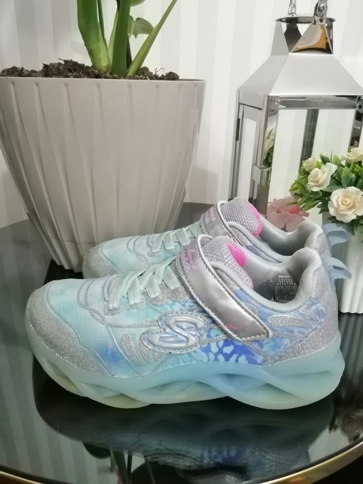 Kız Çocuk Mavi Parlak Bağcıklı Spor Ayakkabı - Görsel 2