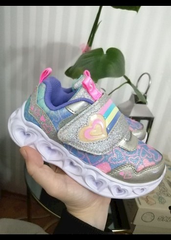 Kız Çocuk Renkli Simli Spor Ayakkabı - Görsel 7