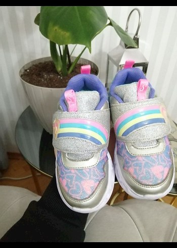 Kız Çocuk Renkli Simli Spor Ayakkabı - Görsel 3