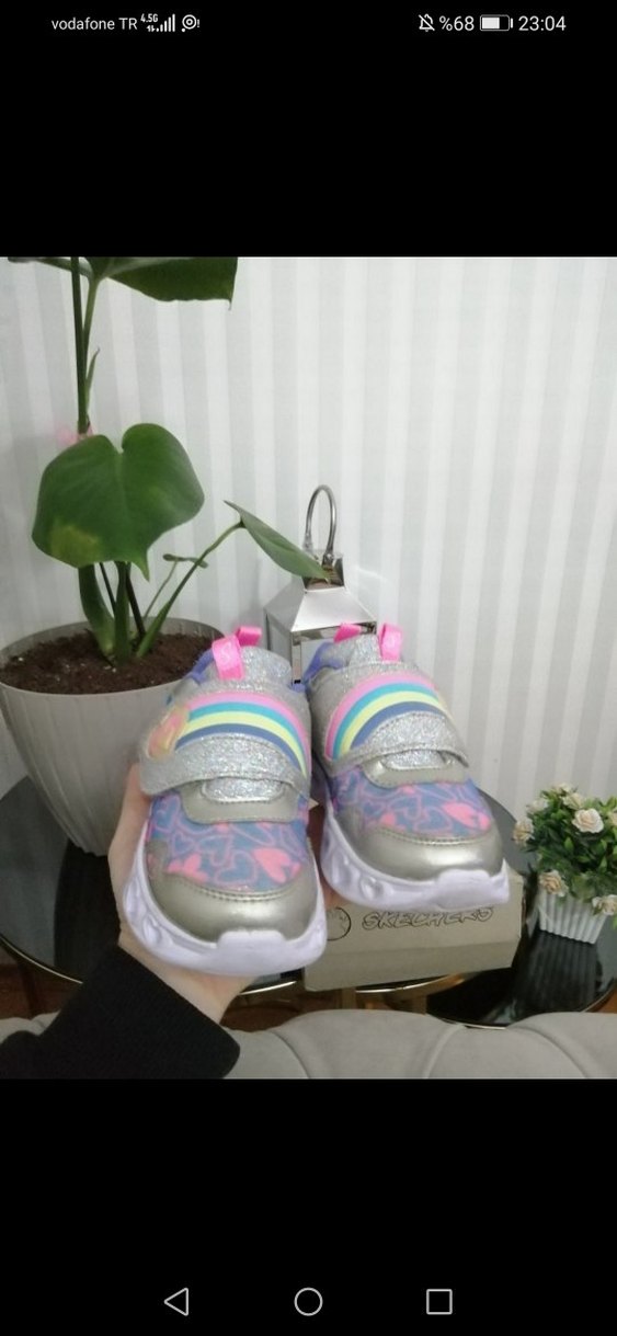 Kız Çocuk Renkli Simli Spor Ayakkabı - Görsel 4