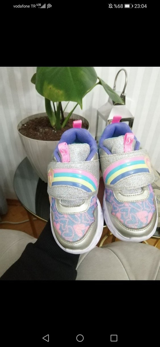 Kız Çocuk Renkli Simli Spor Ayakkabı - Görsel 3