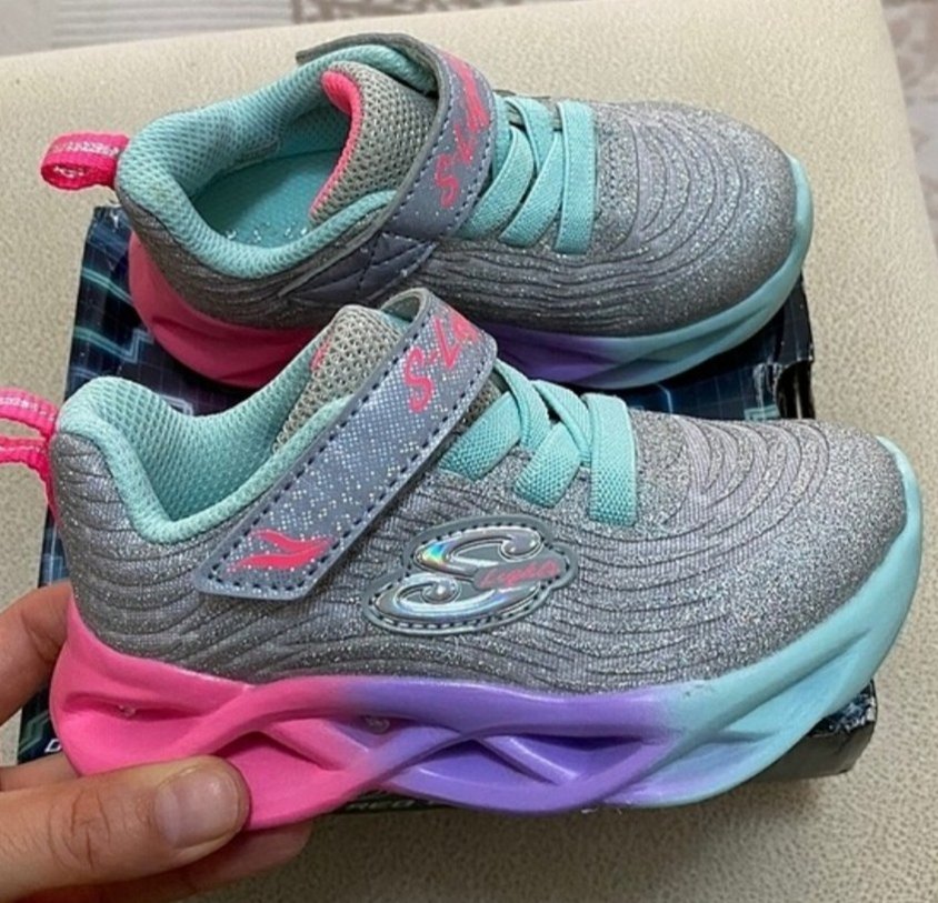 Kız Çocuk Gri Renkli Cırtlı Spor Ayakkabı - Görsel 5