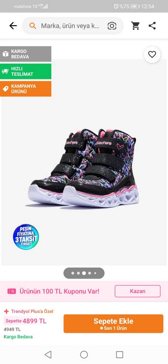 Kız Çocuk Renkli Tie-Dye Spor Ayakkabı - Görsel 3