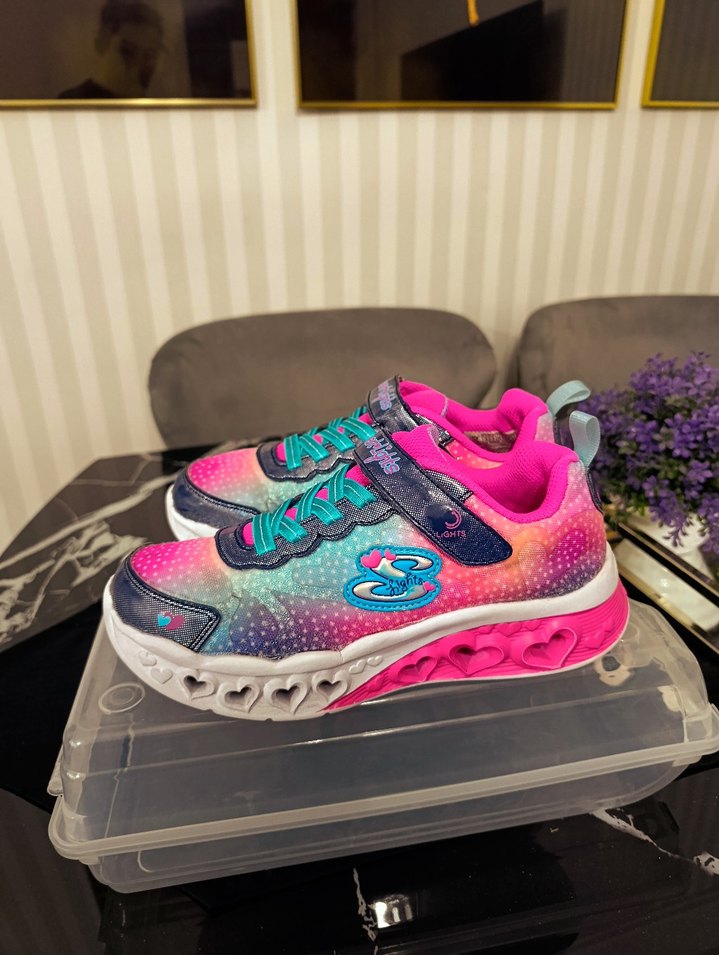 Renkli Bağcıklı ve Cırt Cırtlı Kız Çocuk Spor Ayakkabı - Görsel 3