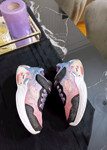 Kız Çocuk Renkli Bağcıklı Spor Ayakkabı - Görsel 3