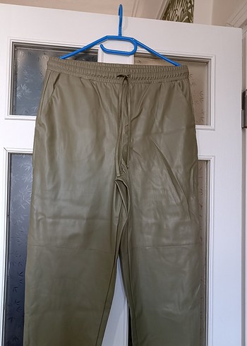 LC Waikiki Haki Kadın Deri Cigarette Pantolon - Görsel 5