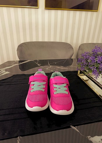 Kız Çocuk Pembe Renkli Cırt Cırtlı Spor Ayakkabı - Görsel 4