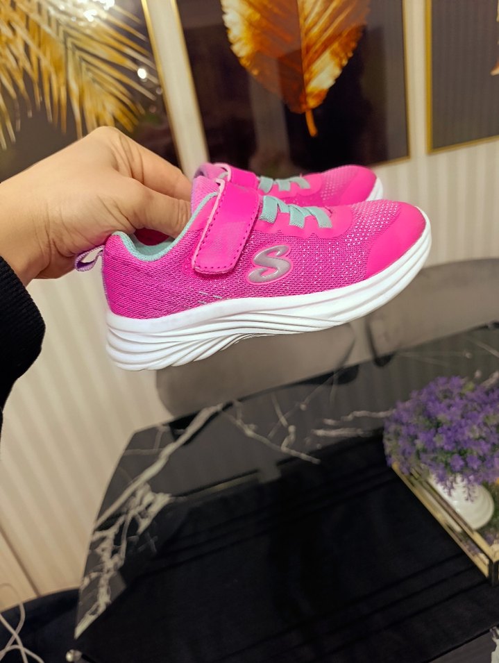 Kız Çocuk Pembe Renkli Cırt Cırtlı Spor Ayakkabı - Görsel 5