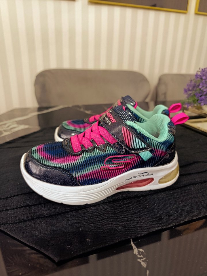 Renkli Kız Çocuk Spor Ayakkabı Velcro Bağcıklı - Görsel 3