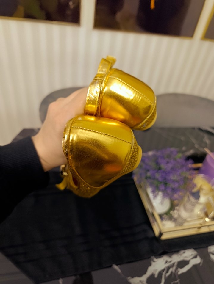 Kız Çocuk Altın Renkli Tokalı Babet - Görsel 2