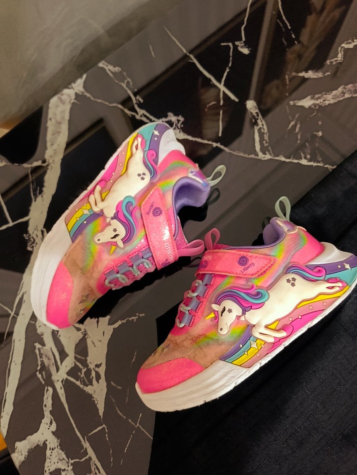 Kız Çocuk Renkli Unicorn Desenli Spor Ayakkabı - Görsel 5