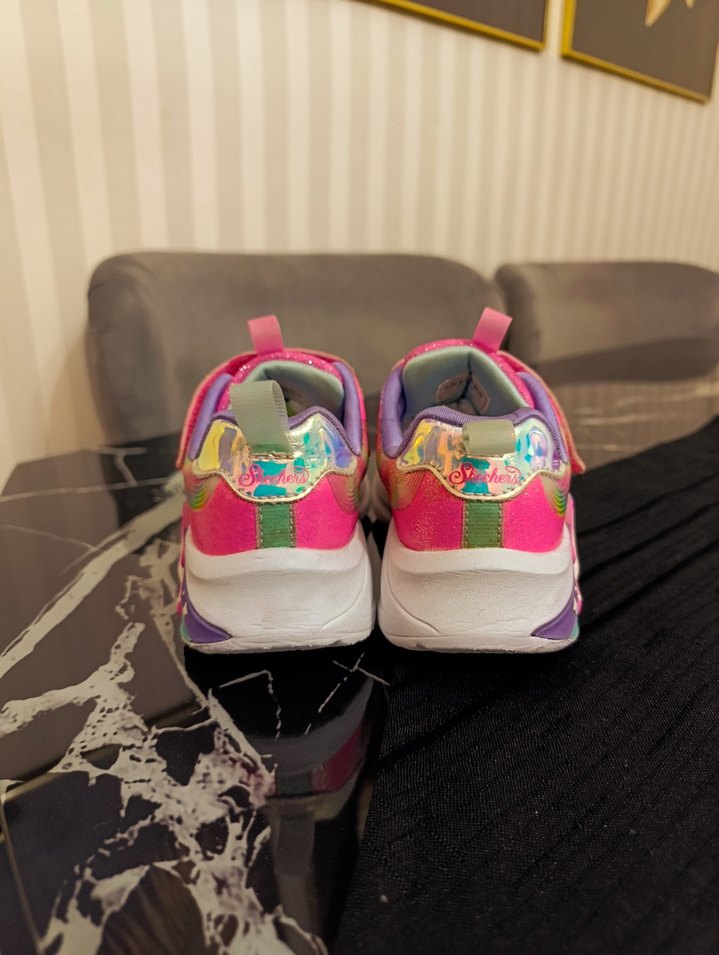 Kız Çocuk Renkli Unicorn Desenli Spor Ayakkabı - Görsel 2