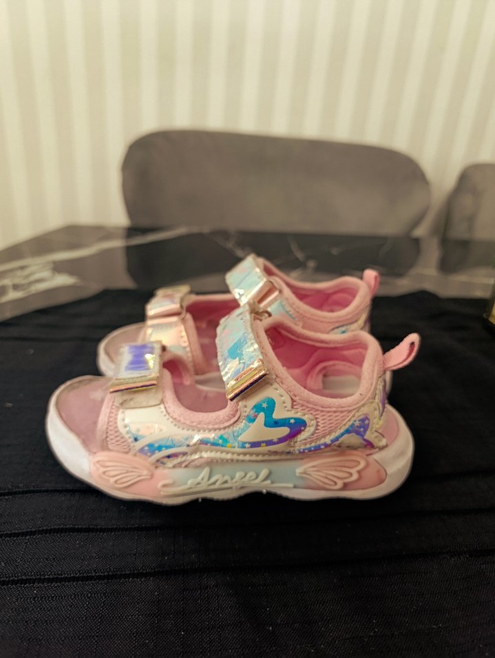 Kız Çocuk Pembe Cırtcırtlı Spor Sandalet - Görsel 3