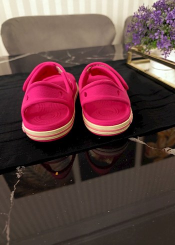 Kız Çocuk Pembe Cırtlı Kauçuk Sandalet - Görsel 5