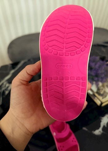 Kız Çocuk Pembe Cırtlı Kauçuk Sandalet - Görsel 9