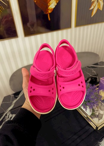 Kız Çocuk Pembe Cırtlı Kauçuk Sandalet - Görsel 4