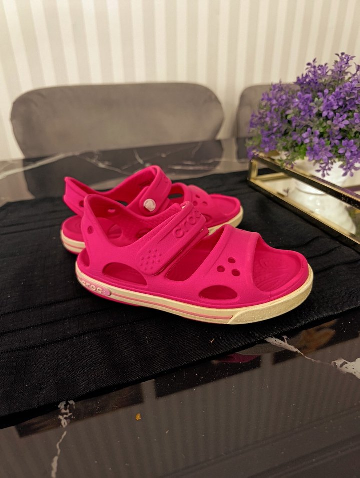 Kız Çocuk Pembe Cırtlı Kauçuk Sandalet - Görsel 2