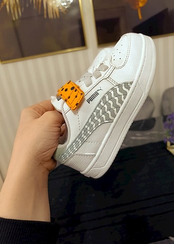 Beyaz Erkek Çocuk Spor Ayakkabı Velcro Bantlı - Görsel 8