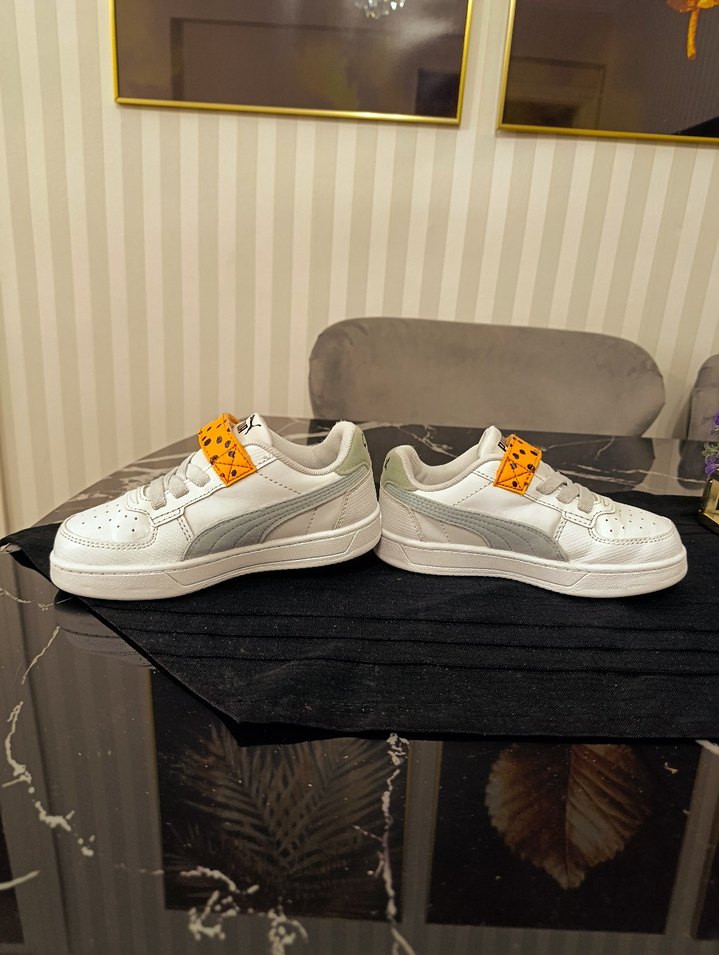 Beyaz Erkek Çocuk Spor Ayakkabı Velcro Bantlı - Görsel 3