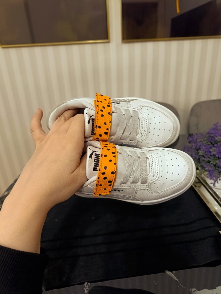 Beyaz Erkek Çocuk Spor Ayakkabı Velcro Bantlı - Görsel 5