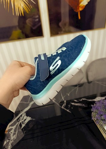 Kız Çocuk Mavi Bağcıklı ve Cırt Cırtlı Spor Ayakkabı - Görsel 8