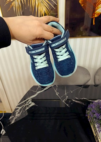 Kız Çocuk Mavi Bağcıklı ve Cırt Cırtlı Spor Ayakkabı - Görsel 5