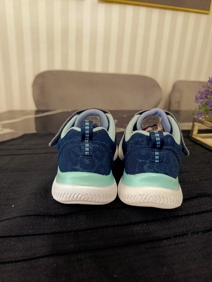 Kız Çocuk Mavi Bağcıklı ve Cırt Cırtlı Spor Ayakkabı - Görsel 4