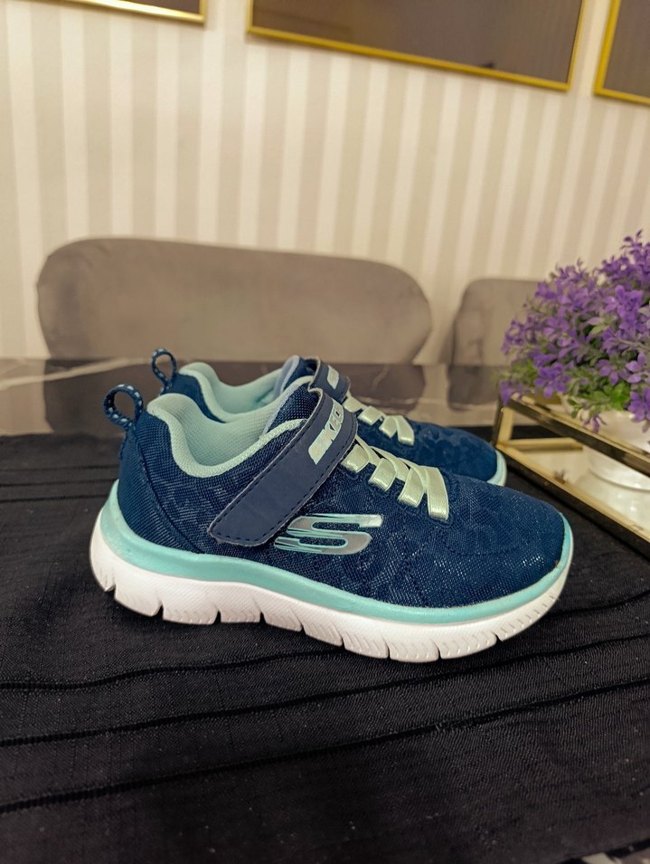 Kız Çocuk Mavi Bağcıklı ve Cırt Cırtlı Spor Ayakkabı - Görsel 2