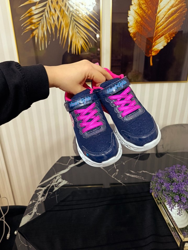 Kız Çocuk Renkli Spor Ayakkabı Velcro - Görsel 5