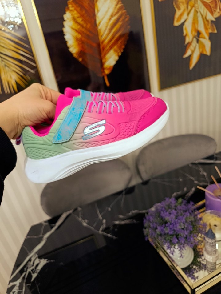 Kız Çocuk Çok Renkli Yılan Desenli Spor Ayakkabı - Görsel 4