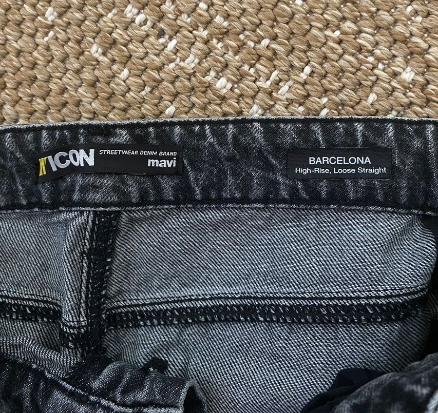 Antrasit yırtık high rise pantolon - Görsel 4