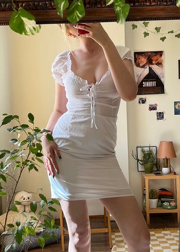 Beyaz fairycore y2k Elbise - Görsel 2