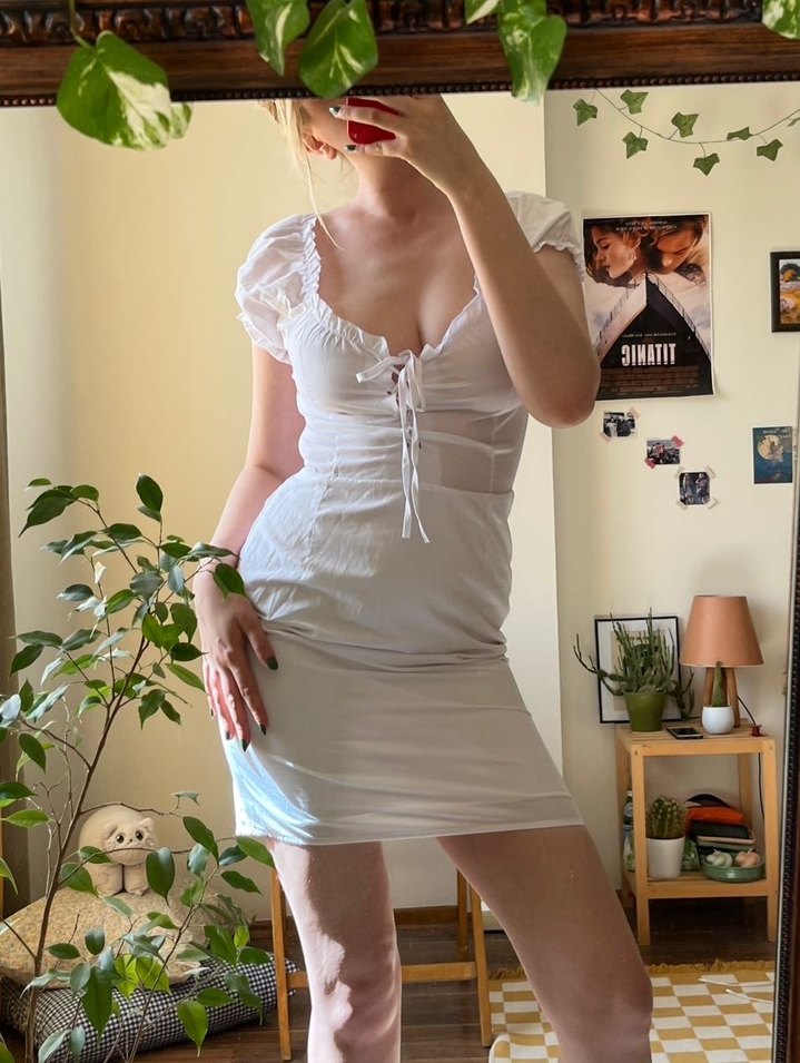 Beyaz fairycore y2k Elbise - Görsel 2