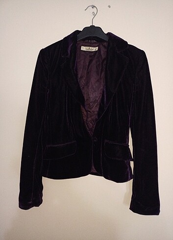 Mor Kadife Blazer Ceket