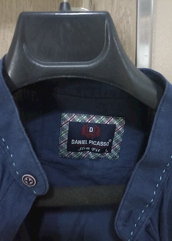 Düğmeli Lacivert Denim Erkek Gömlek - Görsel 2