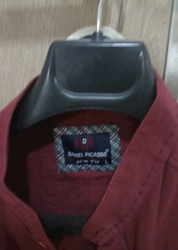 Erkek Bordo Düğmeli Uzun Kollu Gömlek - Görsel 2