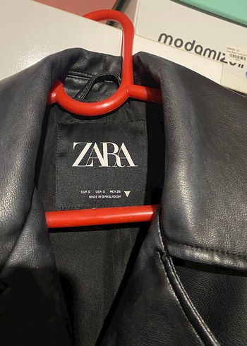 Zara Kadın Siyah Deri Biker Ceket - Görsel 5