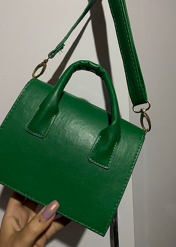 Yeşil Deri Kadın Çanta - Görsel 2