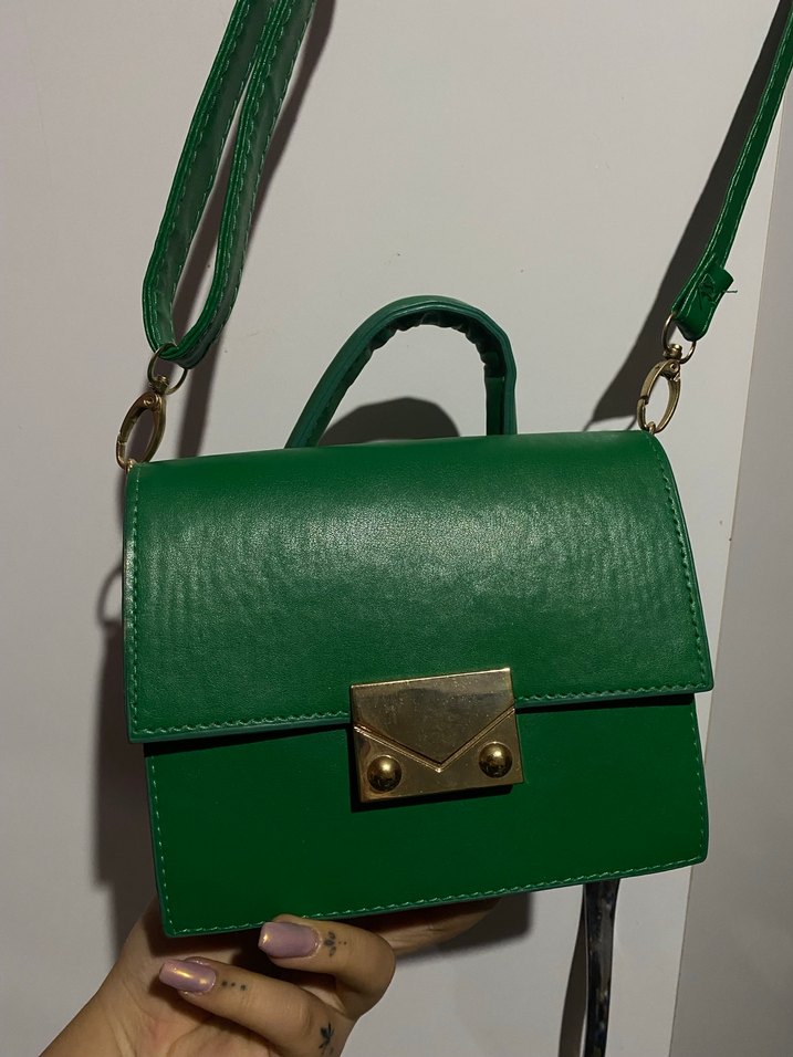 Yeşil Deri Kadın Çanta - Görsel 3