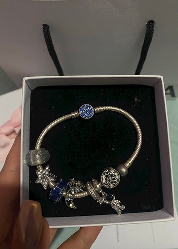 PANDORA Mavi Boncuklu Bileklik Orjinaldir - Görsel 2