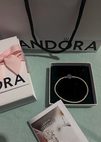 PANDORA Mavi Boncuklu Bileklik Orjinaldir - Görsel 3