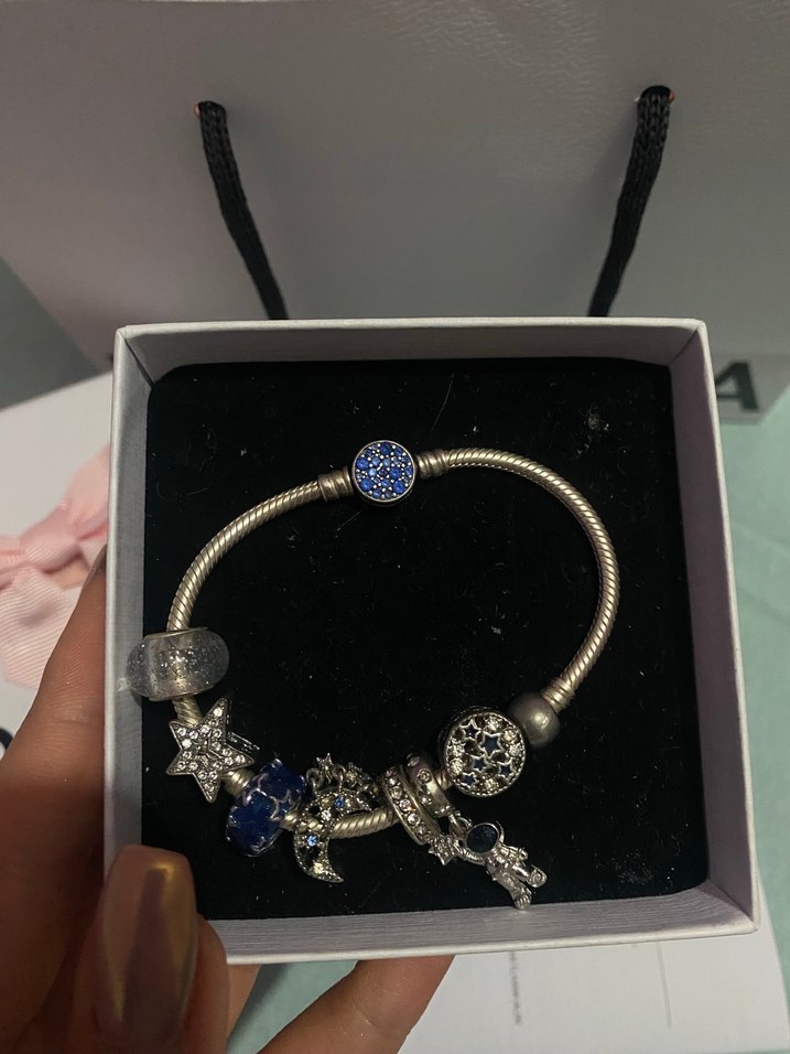 PANDORA Mavi Boncuklu Bileklik Orjinaldir - Görsel 2