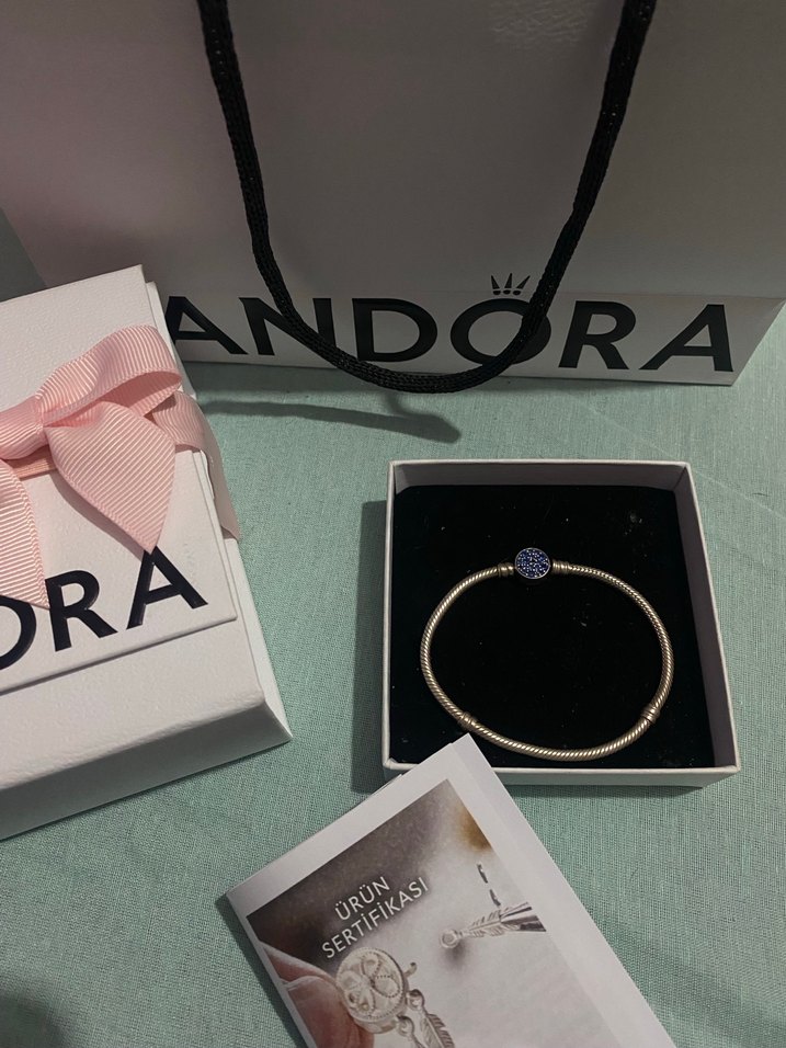 PANDORA Mavi Boncuklu Bileklik Orjinaldir - Görsel 3