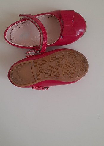 Kız Çocuk Kırmızı Fiyonk Detaylı Babet - Görsel 2